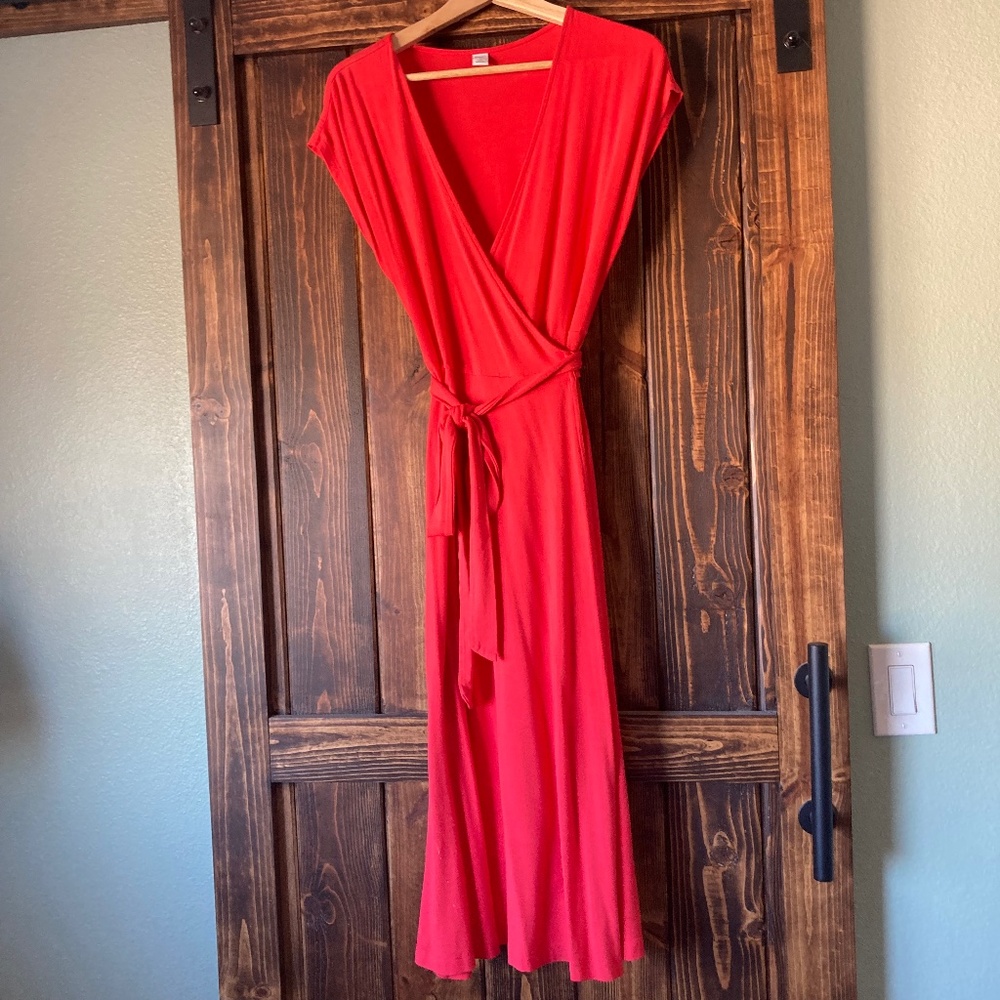 Wrap midi dress
